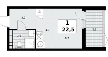 Apartamento 1 habitación en Moscú, Rusia