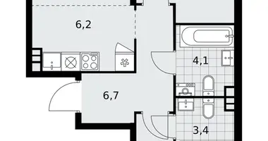 Apartamento 3 habitaciones en poselenie Desenovskoe, Rusia