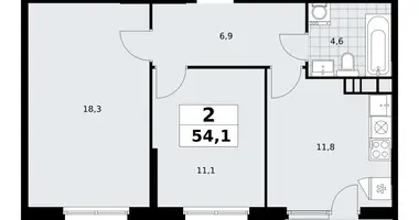 Квартира 2 комнаты в Юго-Западный административный округ, Россия