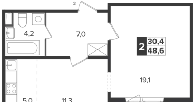 Apartamento 2 habitaciones en Leninsky District, Rusia