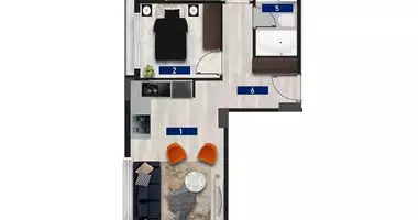 Квартира 3 комнаты в Аланья, Турция