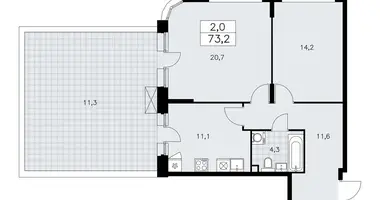 Appartement 2 chambres dans poselenie Sosenskoe, Fédération de Russie