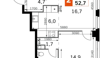 Apartamento 2 habitaciones en North-Western Administrative Okrug, Rusia