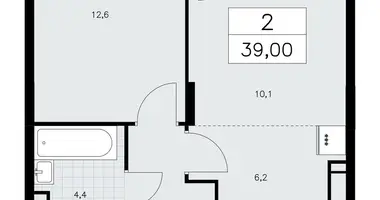 Apartamento 2 habitaciones en poselenie Sosenskoe, Rusia