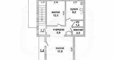 2 room apartment in Saraseva, Belarus