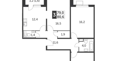 Apartamento 3 habitaciones en Moscú, Rusia