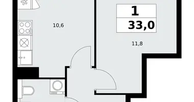 Apartamento 1 habitación en poselenie Sosenskoe, Rusia