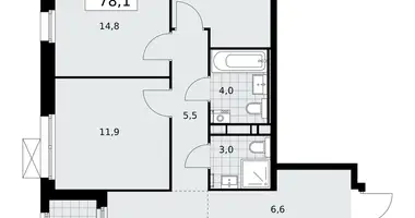 4 room apartment in Moscow, Russia