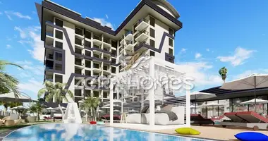 2 room apartment with swimming pool, with sauna, gym in Payallar, Turkey