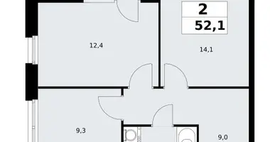 Apartamento 2 habitaciones en poselenie Sosenskoe, Rusia