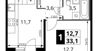 Apartamento 1 habitación en Leninsky District, Rusia