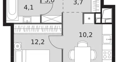 Wohnung 1 zimmer in Nordwestlicher Verwaltungsbezirk, Russland