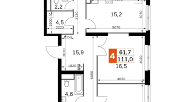 Apartamento 4 habitaciones en Moscú, Rusia