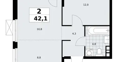 Appartement 2 chambres dans South-Western Administrative Okrug, Fédération de Russie