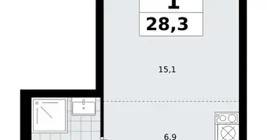 1 room apartment in Troitsk, Russia