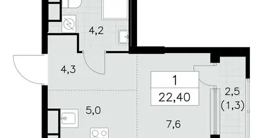 Appartement 1 chambre dans South-Western Administrative Okrug, Fédération de Russie