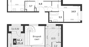 Apartamento 4 habitaciones en North-Eastern Administrative Okrug, Rusia