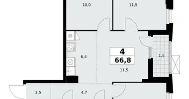 Apartamento 4 habitaciones en poselenie Sosenskoe, Rusia