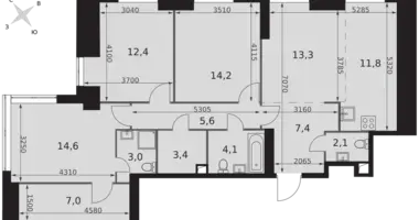 Apartamento 4 habitaciones en Konkovo District, Rusia