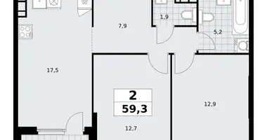 Apartamento 2 habitaciones en South-Western Administrative Okrug, Rusia