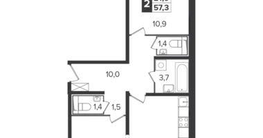 Apartamento 2 habitaciones en Moscú, Rusia