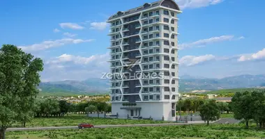 3 room apartment with parking, with sea view, with swimming pool in Mahmutlar, Turkey