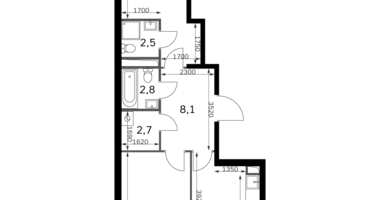 Apartamento 2 habitaciones en Moscú, Rusia