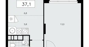 Wohnung 2 Zimmer in poselenie Sosenskoe, Russland