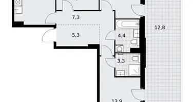 3 room apartment in Kommunarka, Russia