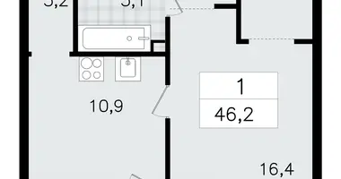 Apartamento 1 habitación en Vsevolozhsk, Rusia