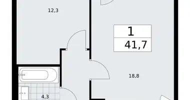 1 room apartment in Troitsk, Russia