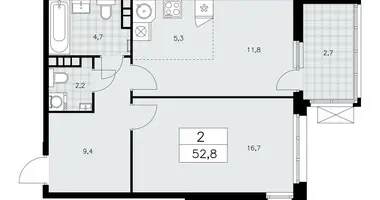 Apartamento 2 habitaciones en poselenie Sosenskoe, Rusia