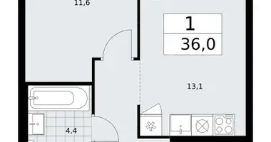 1 room apartment in Troitsk, Russia
