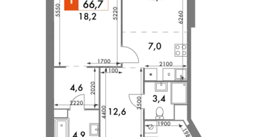 Apartamento 2 habitaciones en Konkovo District, Rusia