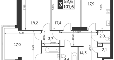 3 room apartment in Konkovo District, Russia