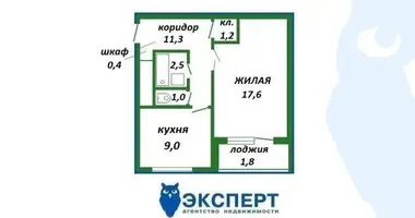 1 room apartment in Enierhietykau, Belarus