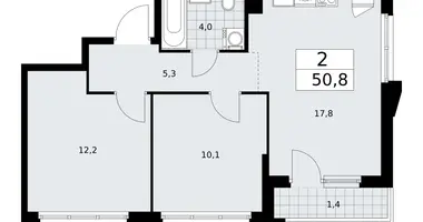Appartement 2 chambres dans Troïtsk, Russie