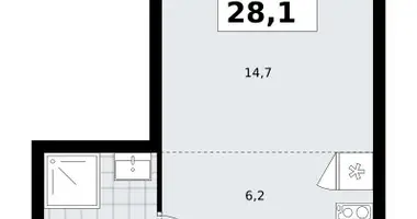 1 room apartment in Troitsk, Russia
