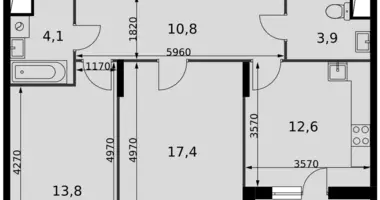 Apartamento 2 habitaciones en Razvilka, Rusia