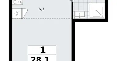 Appartement 1 chambre dans Troïtsk, Russie