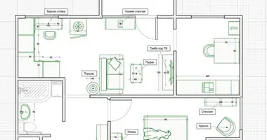 Apartamento 2 habitaciones en Minsk, Bielorrusia