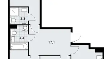 Apartamento 3 habitaciones en Troitsk, Rusia