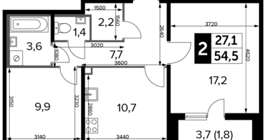 Mieszkanie 2 pokoi w Nekrasovka District, Rosja