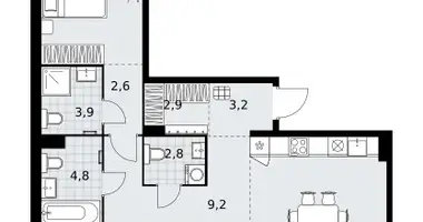 3 room apartment in Kommunarka, Russia