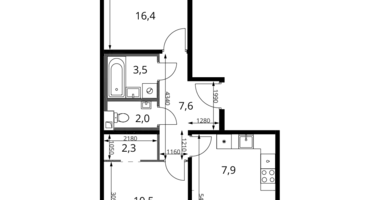 3 room apartment in Khimki, Russia