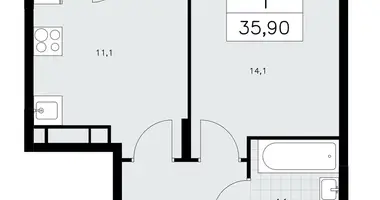 Apartamento 1 habitación en poselenie Sosenskoe, Rusia