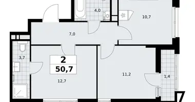 Apartamento 2 habitaciones en poselenie Sosenskoe, Rusia