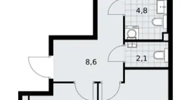 Wohnung 2 zimmer in Troizk, Russland