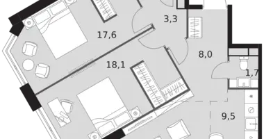 Mieszkanie 3 pokoi w Konkovo District, Rosja