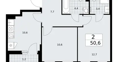 2 room apartment in Troitsk, Russia